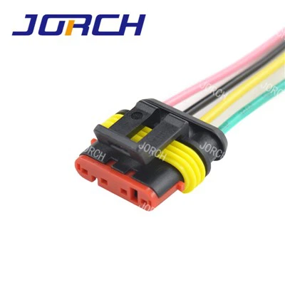 کانکتور 4 پین زن ضدآب مهار سیم خودکار سری 1.5 میلی متری سوپر مهر و موم 282088-1 DJ7041Y-1.8-21